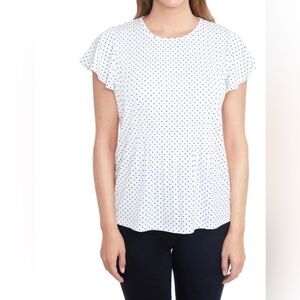 Philosophy Women’s Short Sleeve Flutter Pleated Top